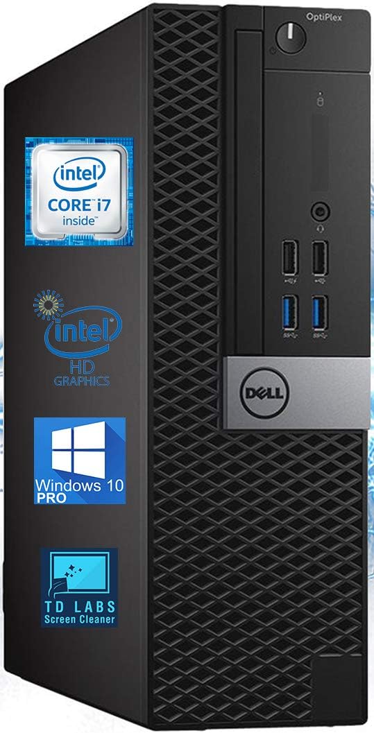 Dell Optiplex 7040 SFF Desktop PC, Intel Quad-Core i7-6700 4.0 GHz, 32GB RAM, 256GB NVMe SSD, HD Graphics 530 4K, DisplayPort, HDMI, AC Wi-Fi, Bluetooth - Windows 10 Pro (Renewed)