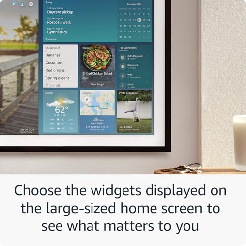 Amazon Echo Show 15 (newest model), Full HD 15.6" kitchen hub for home organization, with built-in Fire TV and Alexa