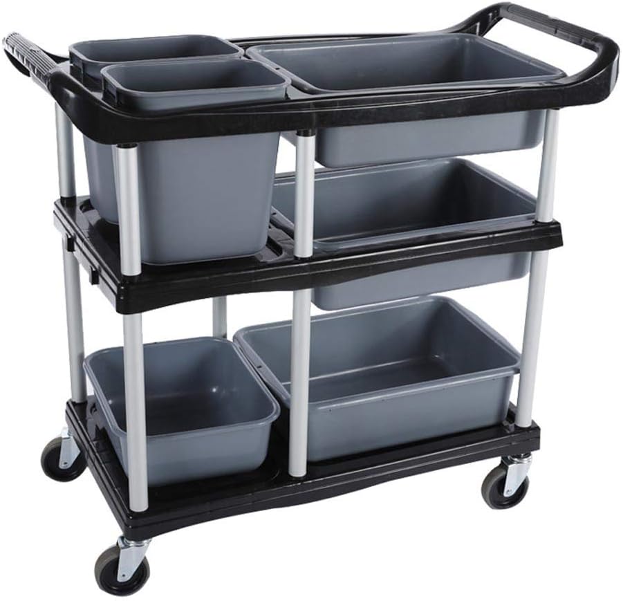 Storage Cart 3 Tier Heavy Duty Commercial Grade Utility Cart,Carts with Wheels,Multi-Function Mobile Shelving Unit Organizer for Hotel,Restaurant,Kitchen, Bedroom,Laundry Room (Size : 41"x37")