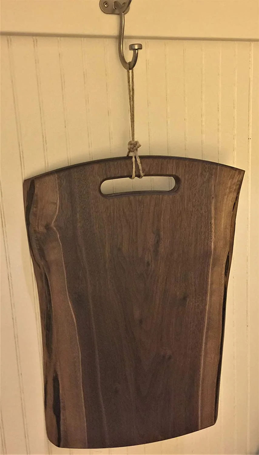 RUNFAYBIU Black Walnut Gorgeous  Unique   Double Live-Edge Wood Charcuterie/Appetizer/Dessert/Grazing/Cheese/Cutting Board 20" x 12.5".