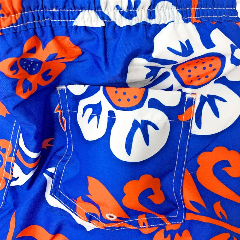 Men&s Wes u0026 Willy Purple Kansas State Wildcats Floral Volley Logo Swim Trunks Size: Small