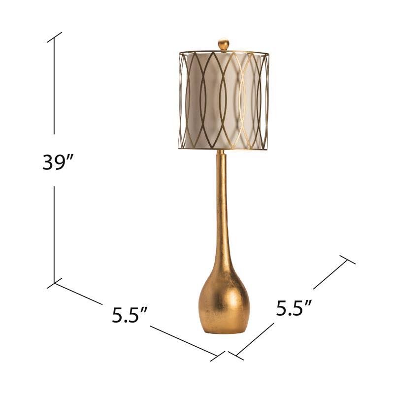Crestview Carrington Table Lamp with Gold Leaf Finish CVAVP774