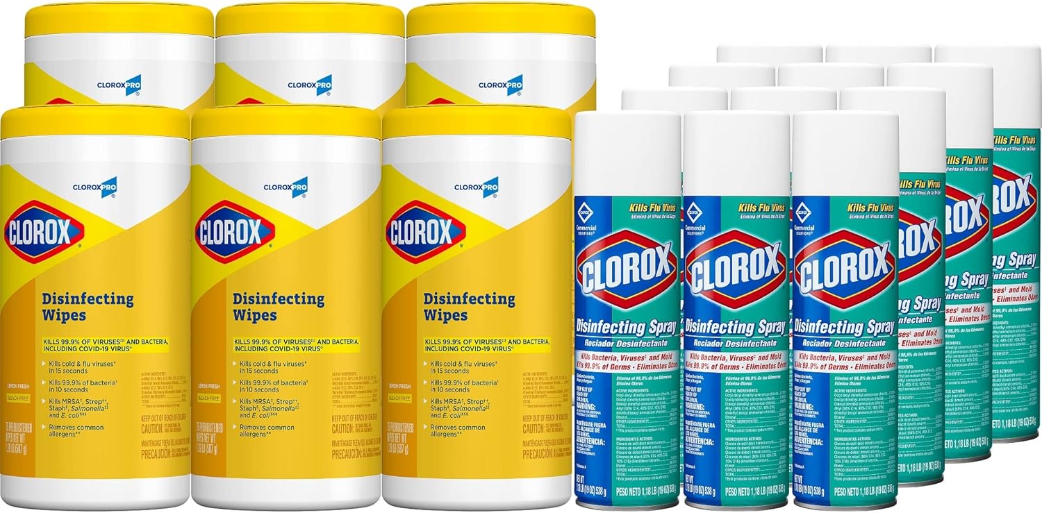 CloroxPro Disinfecting Aerosol Spray, Fresh Scent, 19 Ounces Each - Pack of 12 (Packaging May Vary) Pack of 2