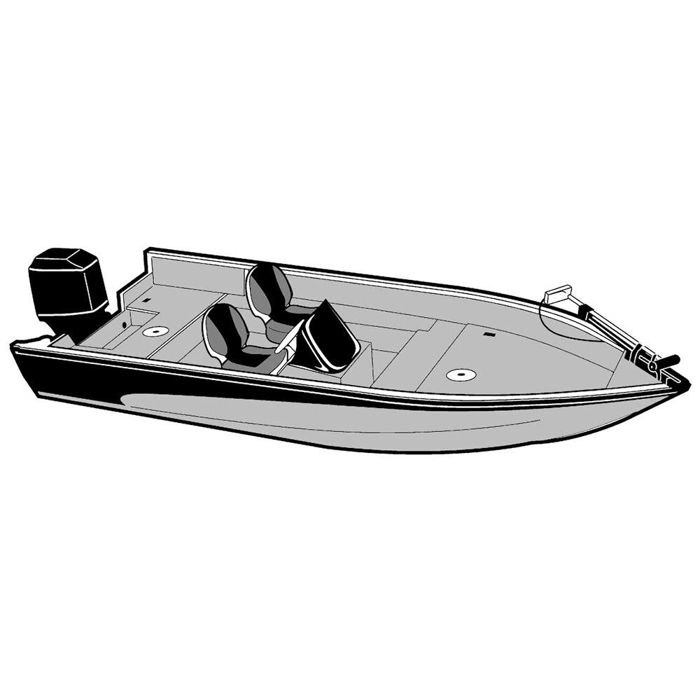 Carver Performance Poly-Guard Styled-to-Fit Boat Cover f/16.5 V-Hull Side Console Fishing Boats - Grey