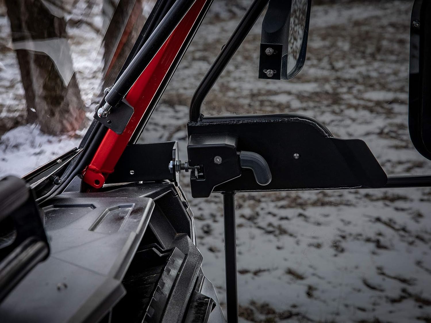 SuperATV Cab Enclosure Doors for Polaris General 1000/XP 1000 (See Fitment)- Lightly Tinted Scratch Resistant Polycarbonate- 250x Stronger Than Glass - Side Mirrors Included - Built In Sliding Window