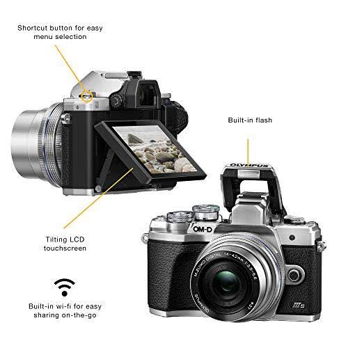 Olympus OM-D E-M10 Mark IIIs Camera with M.Zuiko Digital 14-42mm IIR Lens, Black