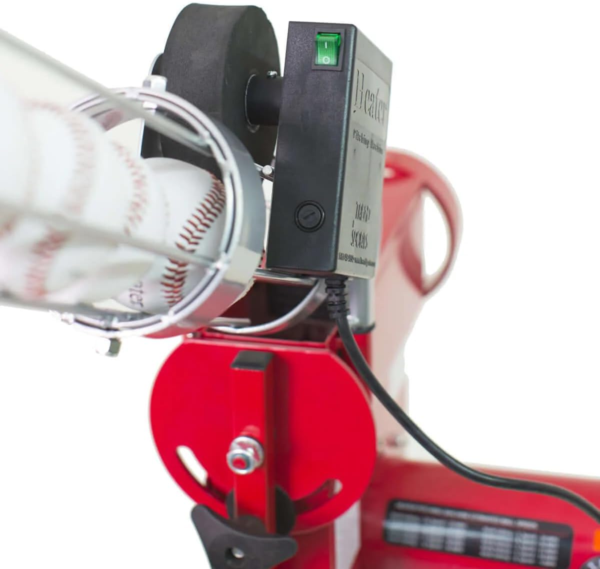 Heater Sports Pro Breaking Ball Baseball Pitching Machine With Auto Ball Feeder & Xtender 24' L x 12' W x 12' H' Batting Cage