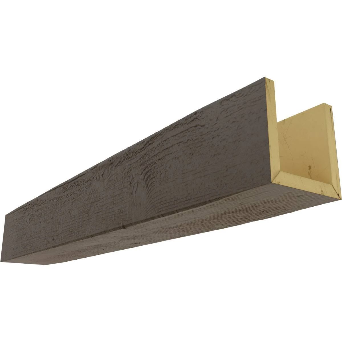 Ekena Millwork BMRS3C0100X040X096HD 10x22W x 4x22H x 8&L 3-Sided (U-beam) Rough Sawn Endurathane Faux Wood Ceiling Beam, Natural