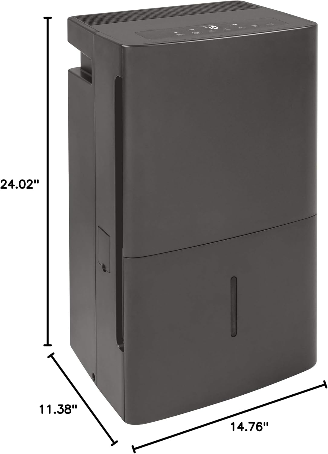 GE Energy Star Portable Dehumidifier 50 Pint with Pump, Perfect for Bedroom, Basement & Garage, Ideal for High Humidity Areas, Built-in Pump Eliminates Need to Check Water Levels, Grey