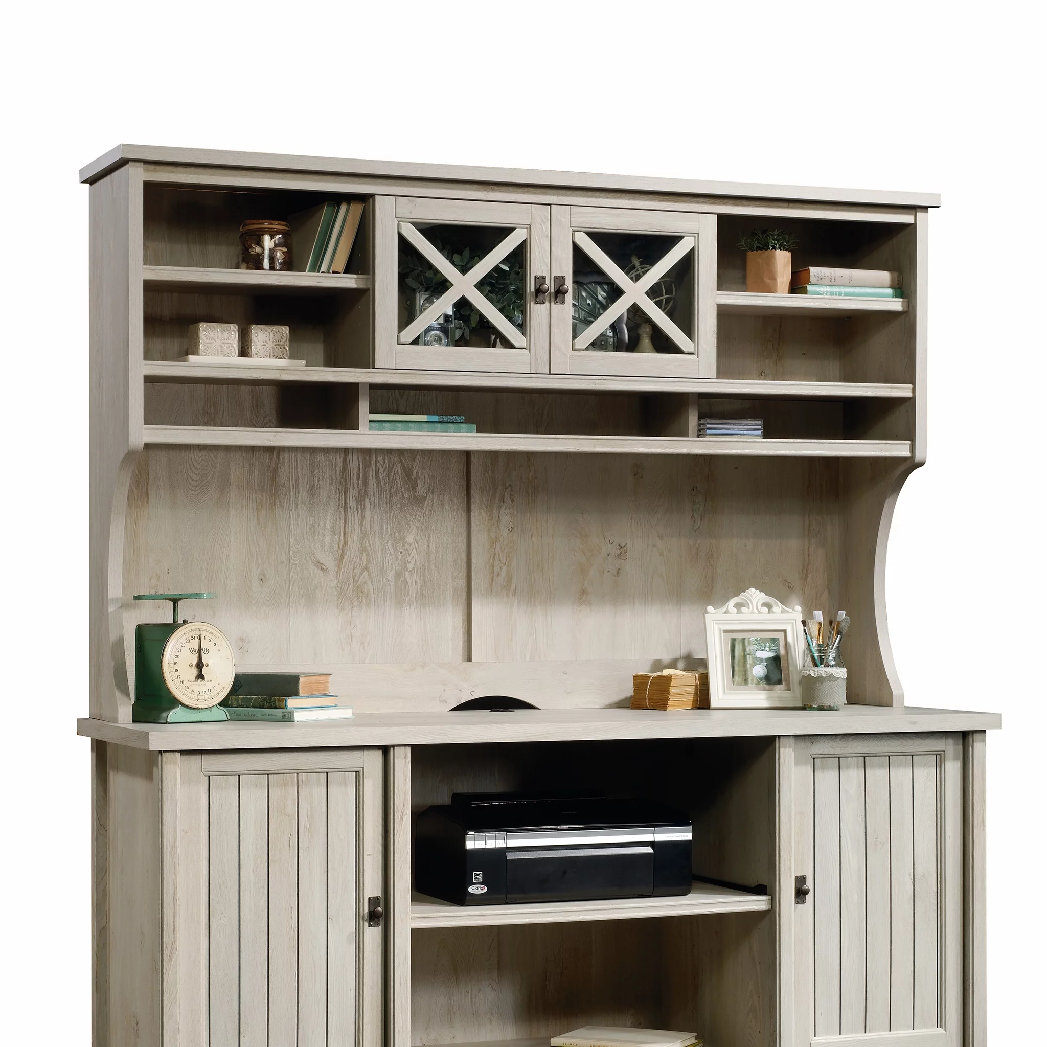 Sauder Costa Hutch, Chalked Chestnut Finish