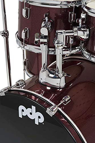 Pacific Drums Center Stage Complete Drumkit, 5 Drum Set, Iridescent Black Sparkle, 7x10, 8x12, 14x16 Floor, 16x22 Kick, 5x14 Snare (PDCE2215KTIB)