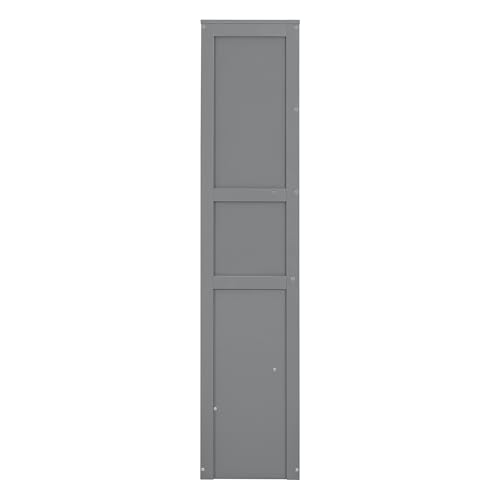 Queen Size Murphy Bed with Shelves, Easy Fold Wood Wall Bed, Space-saving Murphy Bed Cabinet Queen for Guest Room Home Office,White
