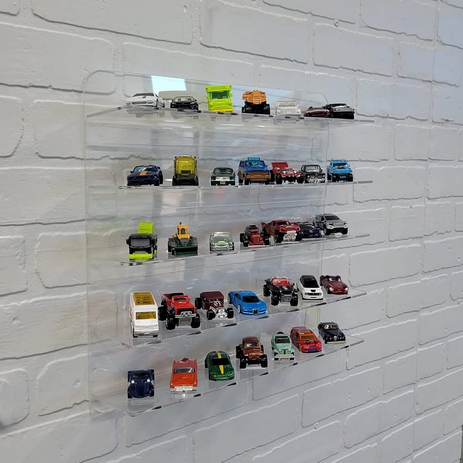 Acrylic Wall Display Case for 35 diecast 1:64 Cars, No Assembly Required, just Hang on Pack of 2