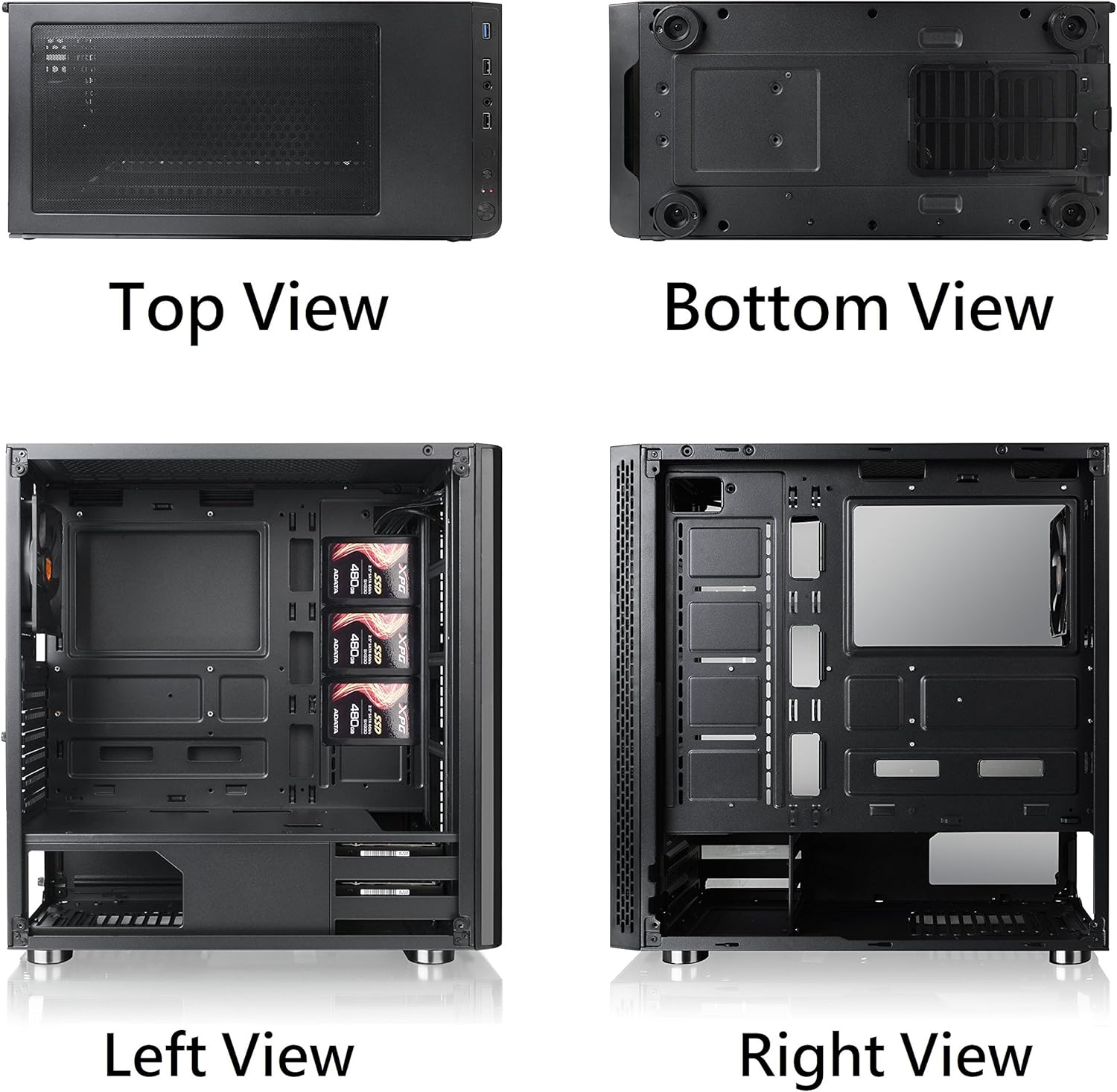 Thermaltake V200 Tempered Glass RGB Edition 12V MB Sync Capable ATX Mid-Tower Chassis with 3 120mm 12V RGB Fan + 1 Black 120mm Rear Fan Pre-Installed CA-1K8-00M1WN-01