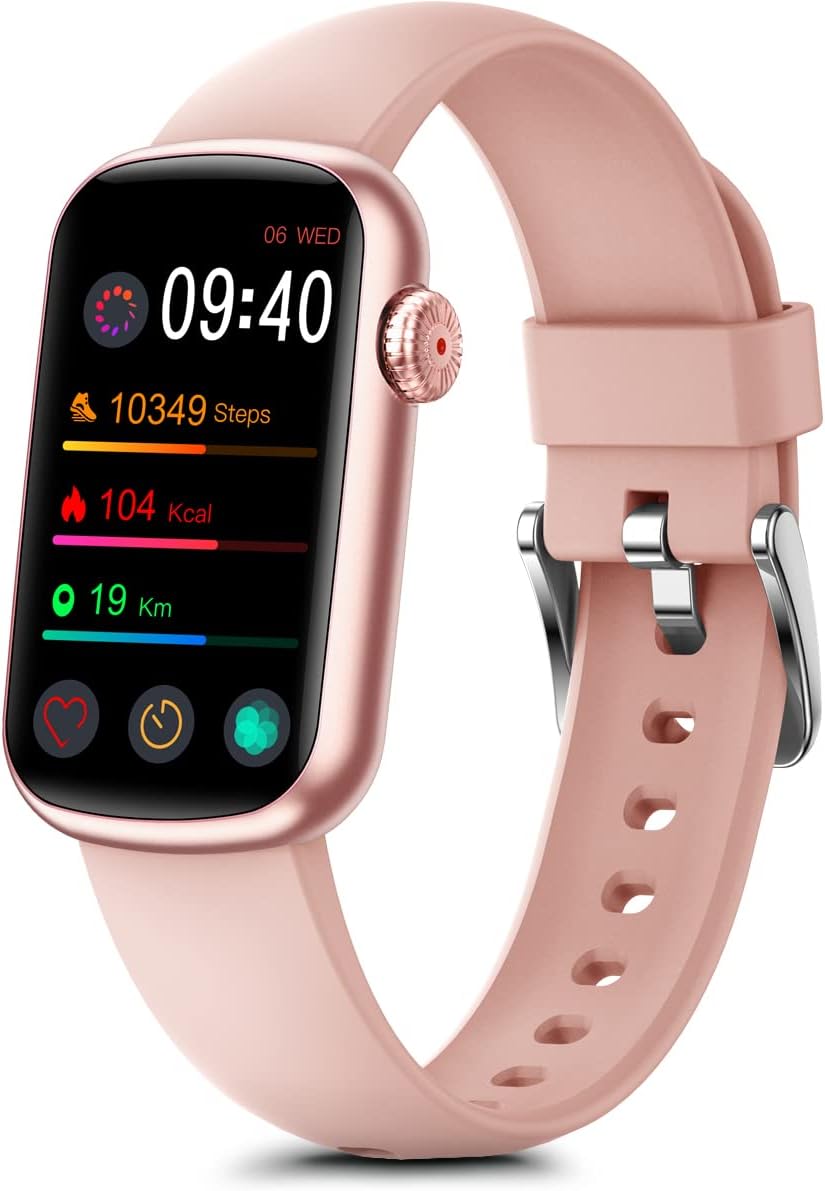 MorePro Fitness Tracker, Heart Rate Monitor Blood Pressure Activity Tracker with Blood Oxygen SPO2,IP68 Wateproof Sleep Tracker Sport Bracelet Pedometer Step Calories Smartwatch Women