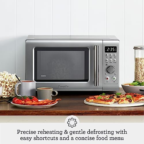 Breville BMO650SIL the Compact Wave Soft Close Countertop Microwave Oven, Silver