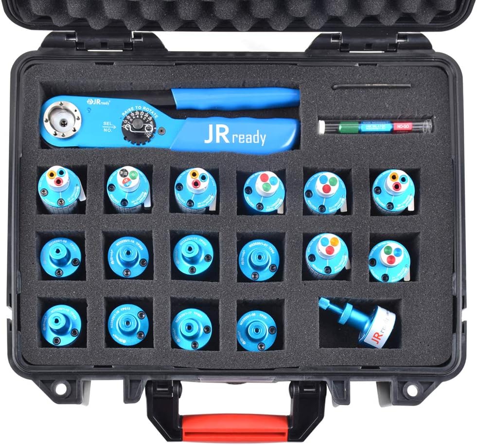 JRready ST2119-AS2 Eight Indent Crimping Tool KIT M22520 2 01 series crimper with 37 Positioner and GO NO GO GAUGE G125 for Aviation Aerospace and miniature electrical connector
