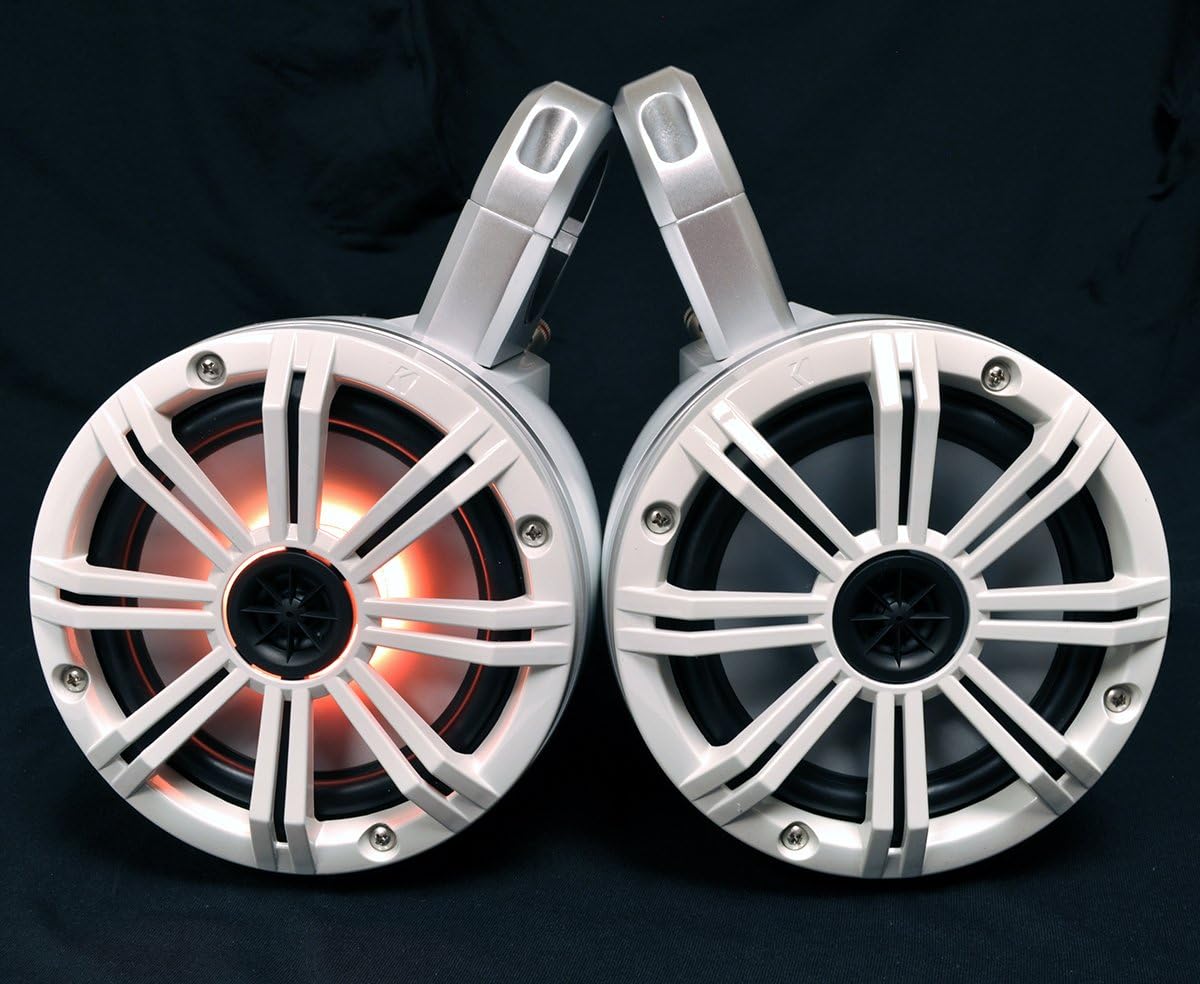 KICKER White Wake Tower System 6.5" Marine Speakers