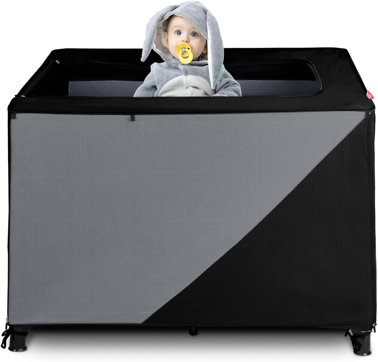 Voovc Pack N Play Tent Canopy Cover,Breathable Stretchy 95% Blackout Tent |Crib Tent Cover| Pack and Play Portable Travel Baby Netting,for Indoor or Outdoor Children's Sleep Safety Protection