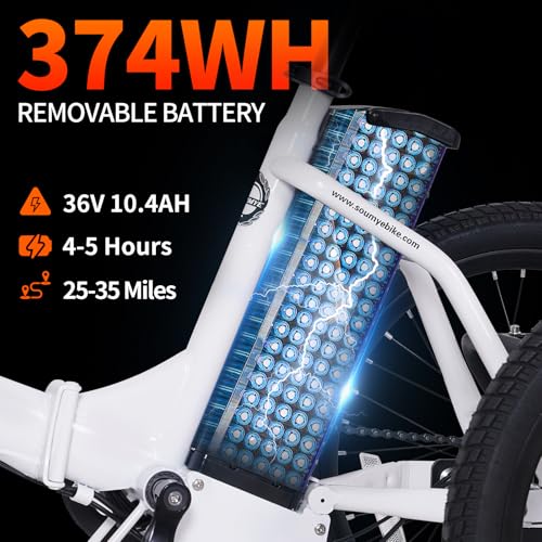 Electric Tricycle 20" 3 Wheels Electric Trike for Adults Women Men | Folding, Electric Bicycle Bikes, 350W, Step-Thru, Etrike, 374WH, Removable Battery, Large Basket