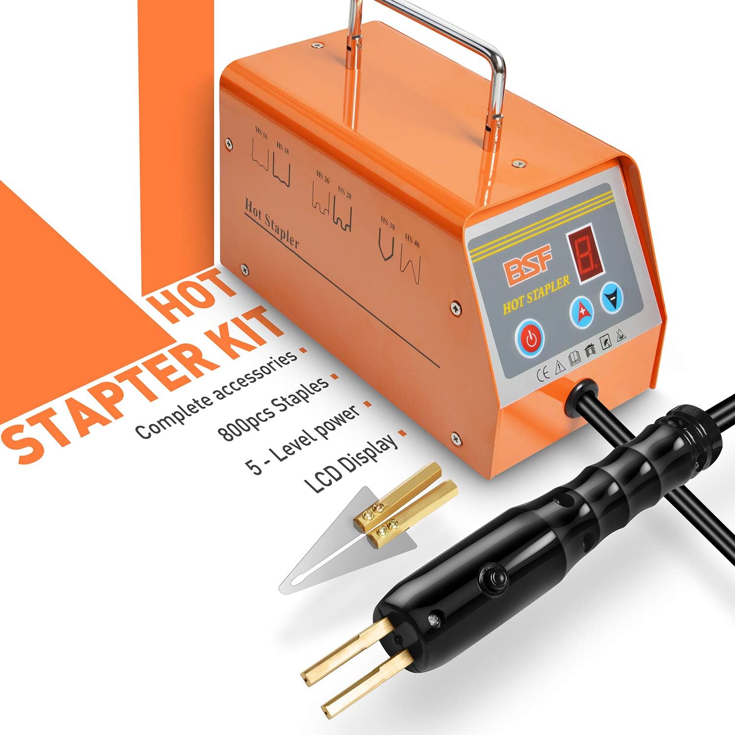 OIMERRY Plastic Welder Kit with 800pcs Hot Staples, 110V Hot Stapler Bumper Plastic Repair Welding Kit