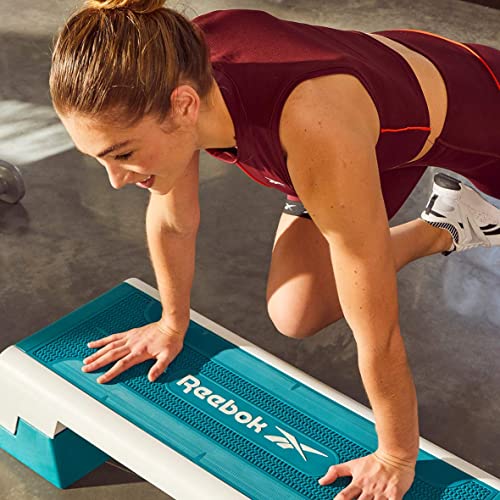 Reebok Fitness Multipurpose Adjustable Aerobic and Strength Training Workout Step Platform for HIIT, Cardio, and General Sessions