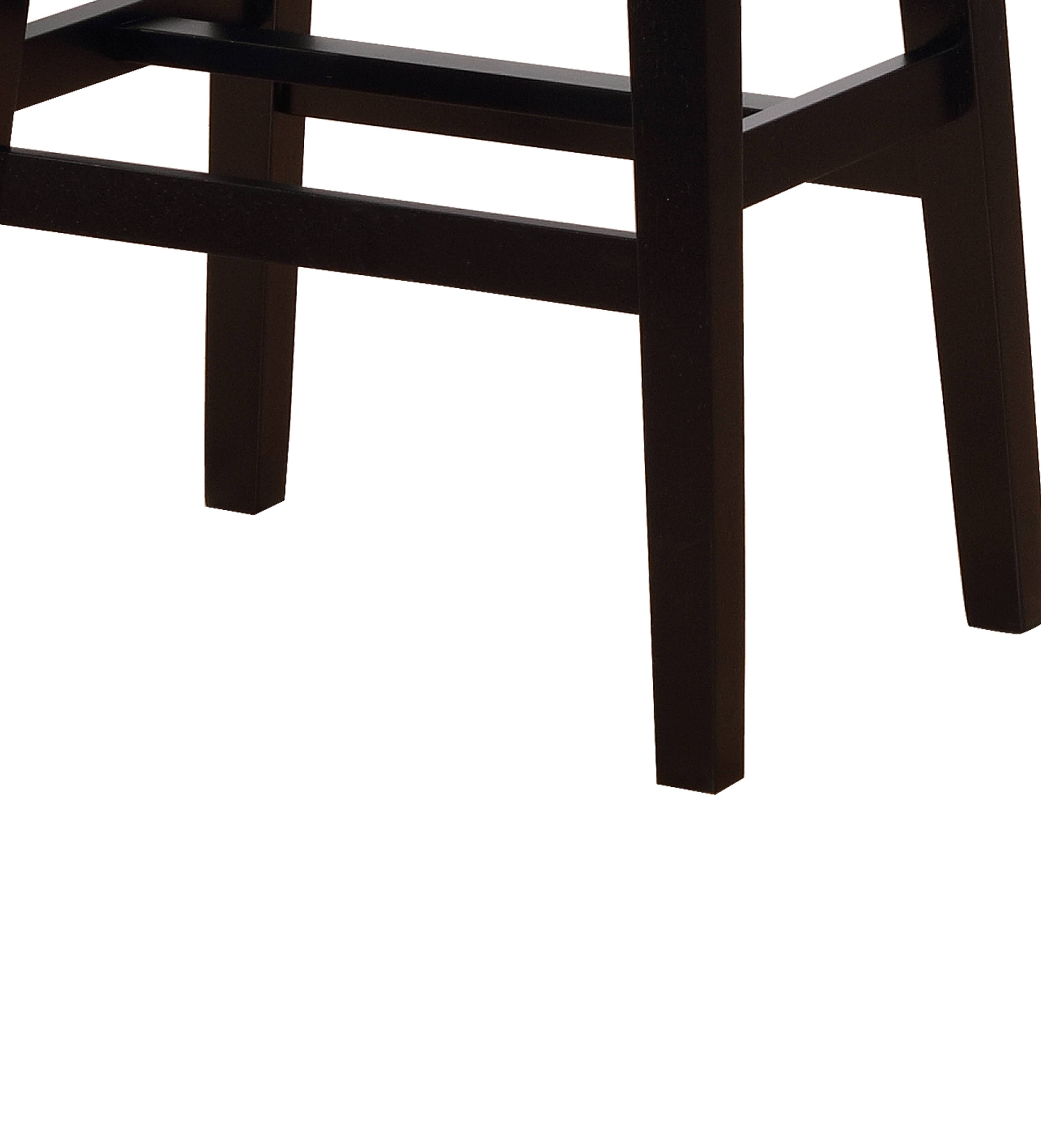 Traditional Style Wooden Bar Stool with Cow Print, Black and White