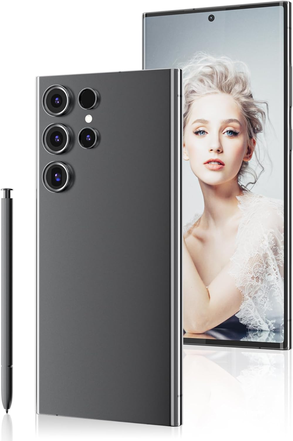 Unlocked Cell Phones,5G Smartphone,Android 13 Cell Phones,Snapdragon 8 Gen 3 with 8GB+256GB 6.8" HD Screen,108MP+72MP HD camera,Battery 6800mAh,Support Dual SIMFingerprint LockGPSFace ID (black)