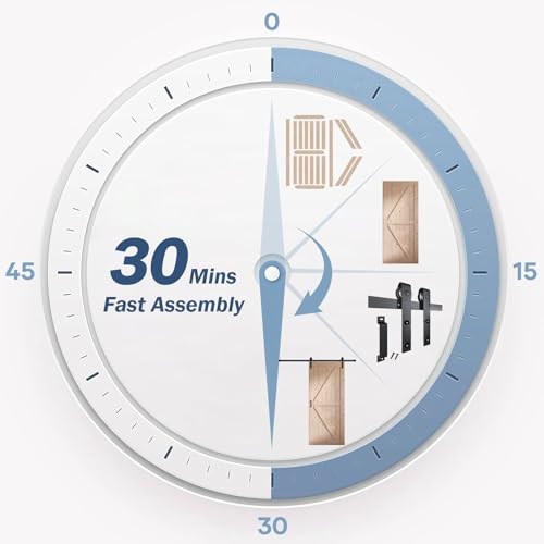 FREDBECK 48in x 80in Sliding Wood Barn Door with 8FT Barn Door Hardware Kit Included K Shape Solid Spruce Panel Sliding Door Double Surfaces Need to Assembly