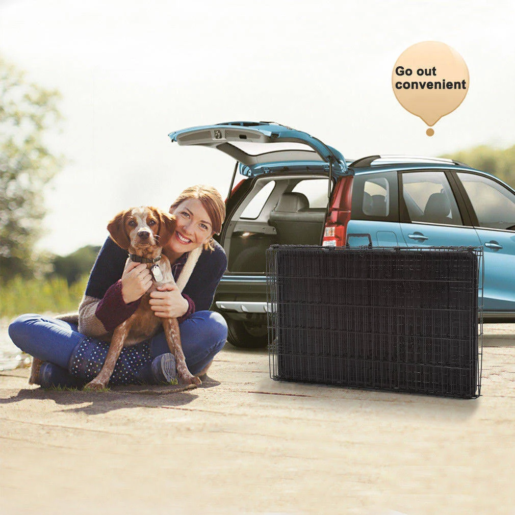 Bestpet 42x22 Pet Folding Dog Cat Crate Cage Kennel w/ABS Tray LC