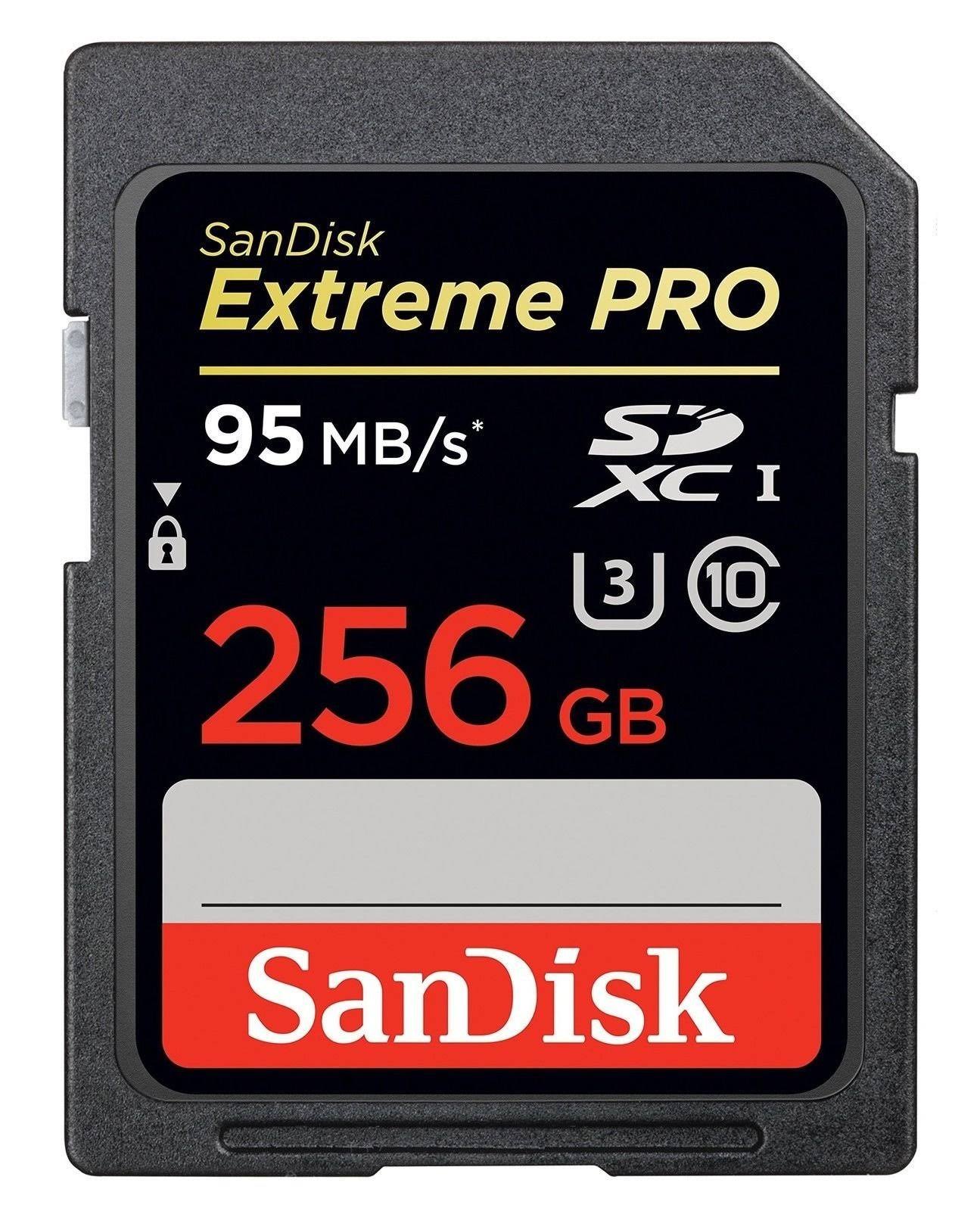 SanDisk Extreme Pro 256GB Up to 95MB/s UHS-I/U3 SDXC Flash Memory Card - SDSDXPA-256G-G46