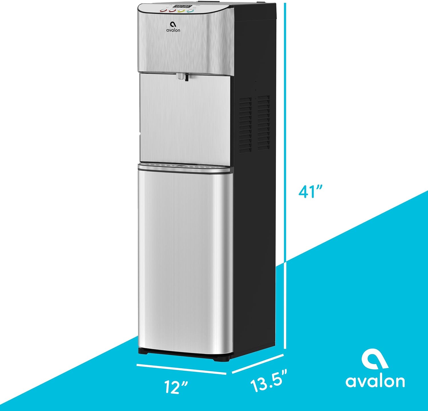 Avalon Electric Bottleless Water Cooler Water Dispenser - 3 Temperatures, Digital Clock with Temperature Control, Self Cleaning, Stainless Steel