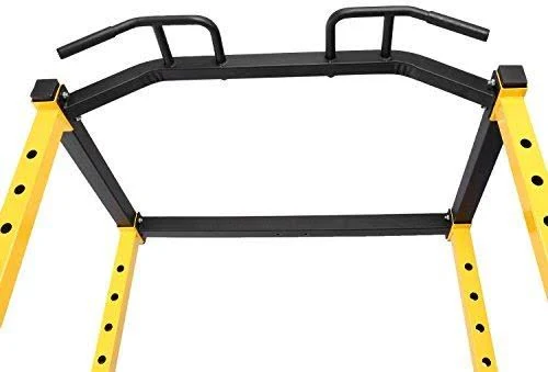 HulkFit 1000-Pound Capacity Multi-Function Adjustable Power Cage with J-Hooks and Dip Bars, Power Cage Only