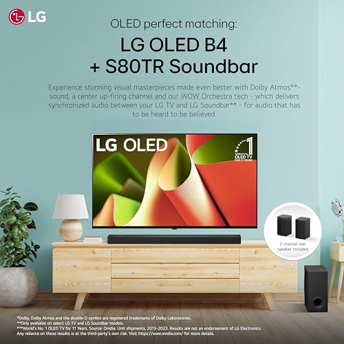 LG 55-Inch Class OLED B4 Series Smart TV 4K Processor Flat Screen with Magic Remote AI-Powered with Alexa Built-in (OLED55B4PUA, 2024)
