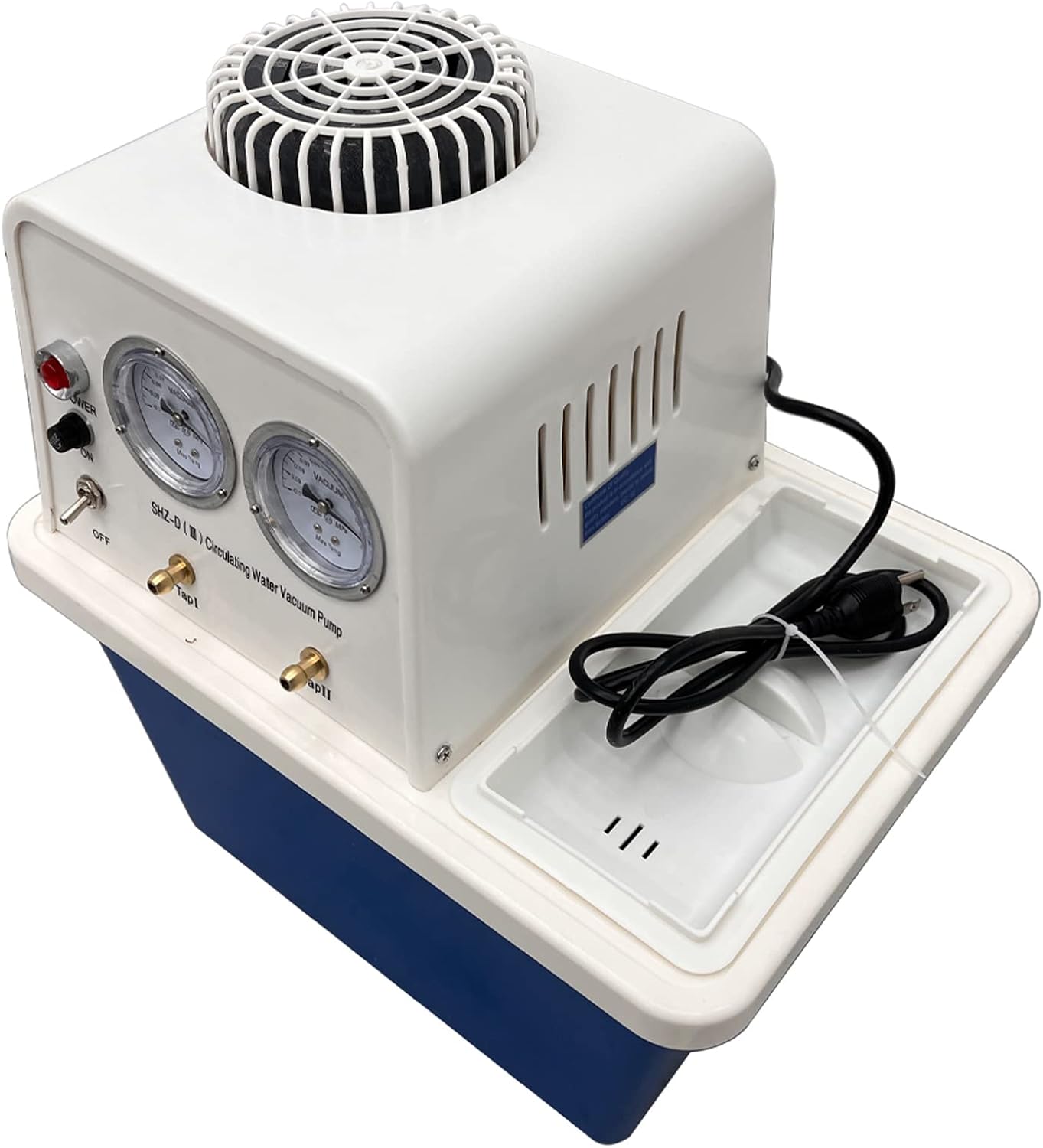 TECHTONGDA Water Circulating Vacuum Pump, 110V Lab Multi-Purpose Circulating Water Vacuum Pump with 2 Off-Gas Taps, Lab Chemistry Equipment, 15L Capacity, Anti-Corrosion Pump, 60L/min Flow Rate