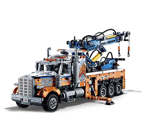 LEGO 42128 Technic Heavy-Duty Tow Truck with Crane Toy for Boys & Girls with mechanical Functions, Model Building Set, Engineering for Kids Series
