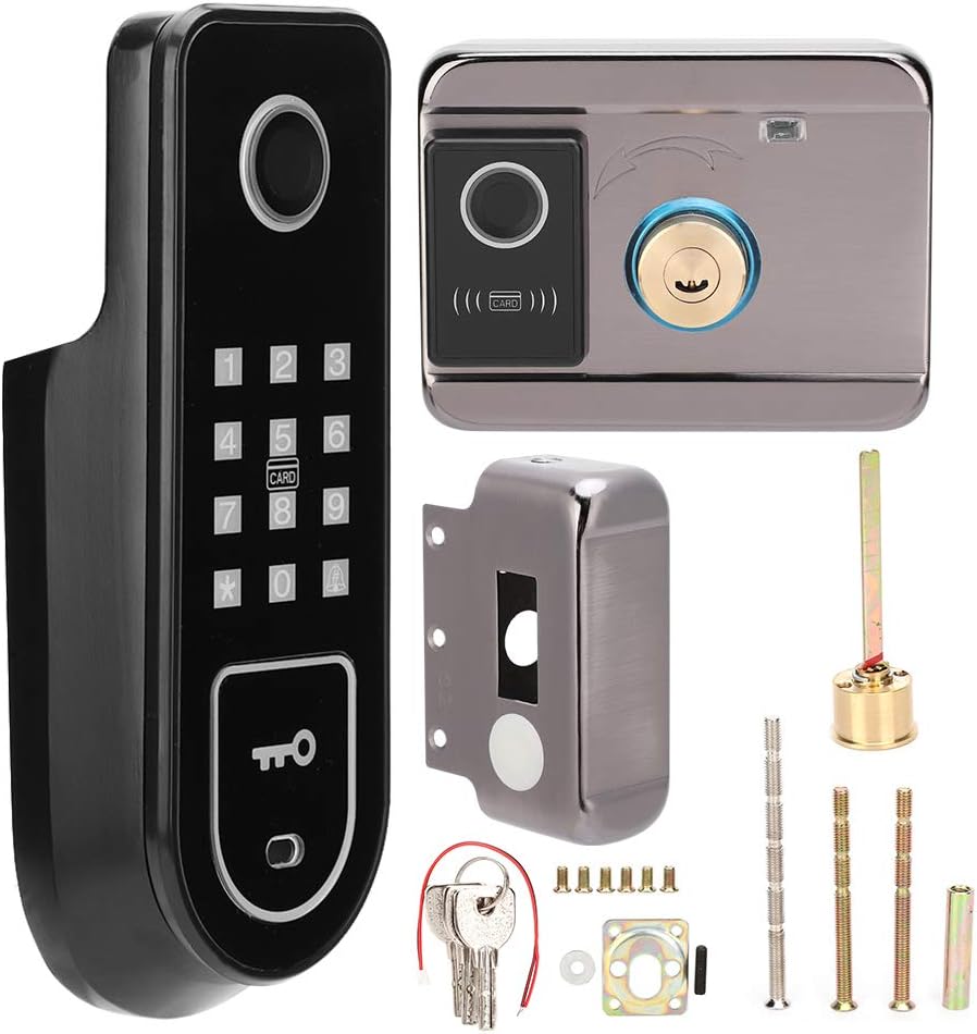 Fingerprint Password Mechanical Keys WiFi Door Lock, Keyless Entry Electronic Door Lock Anti Theft Lock, Smart Security for Anti-Theft