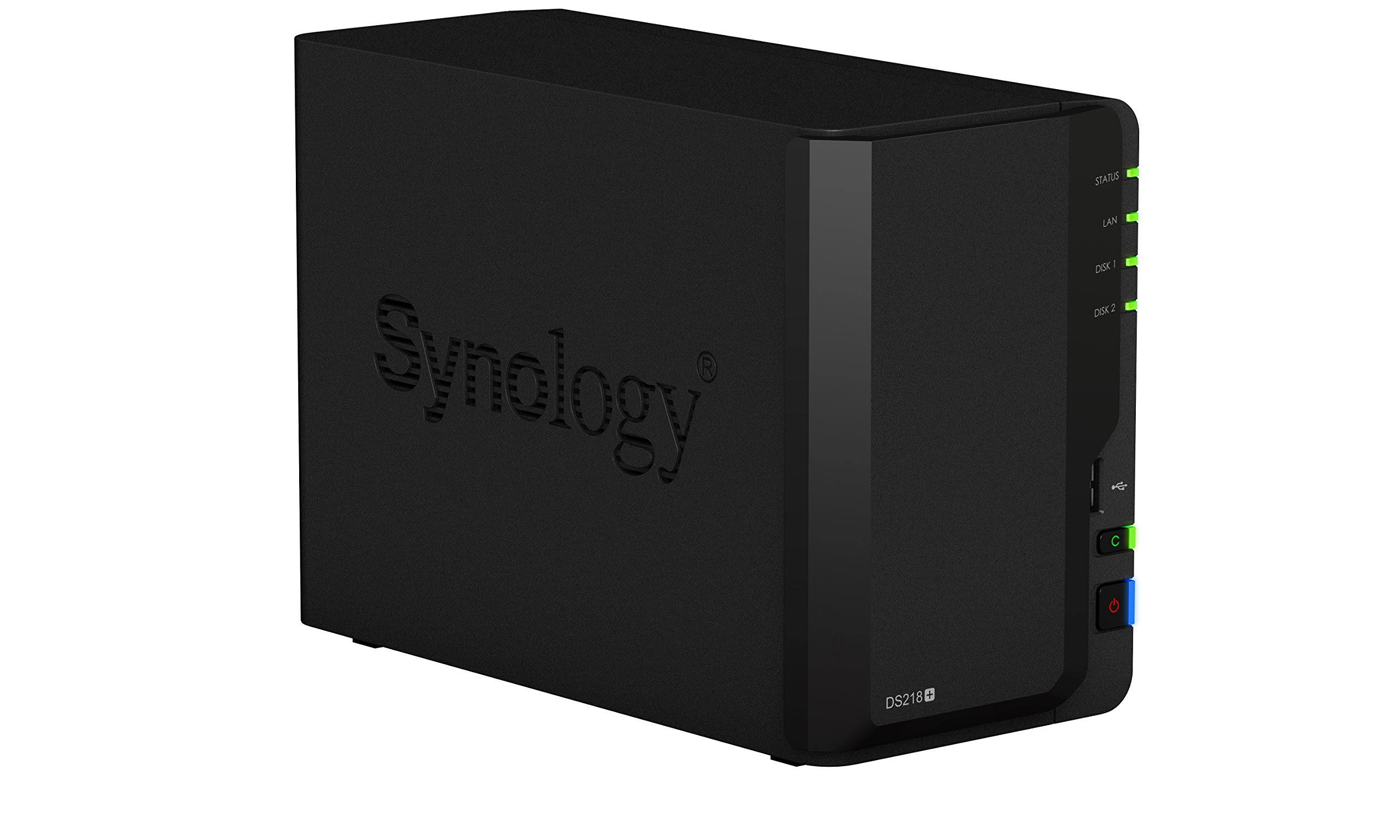 Synology Disk Station DS218+ 2-Bay Diskless NAS Server - SATA 6Gb/s, eSATA 6Gb/s