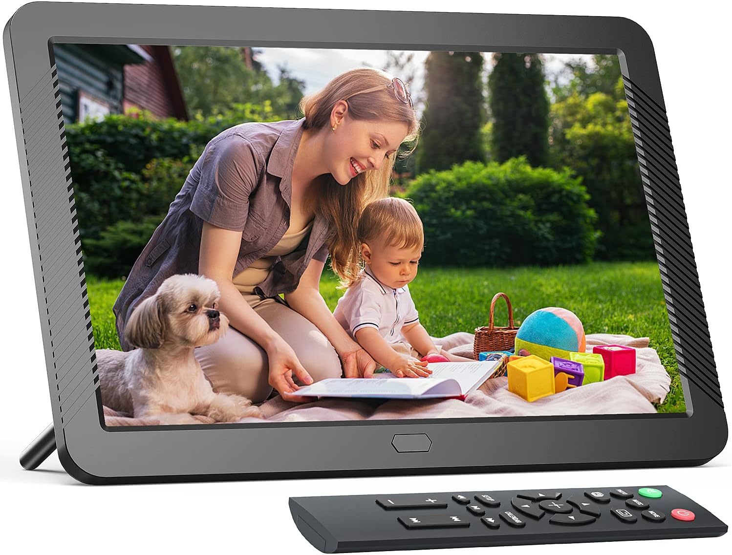 Digital Photo Frame with 8.1 Inch 1920x1080 FHD IPS Screen - Hauyince Digital Picture Frames with Remote Control, Slideshow, Picture Preview, Adjustable Brightness, Calendar, Using SD Card & USB Drive