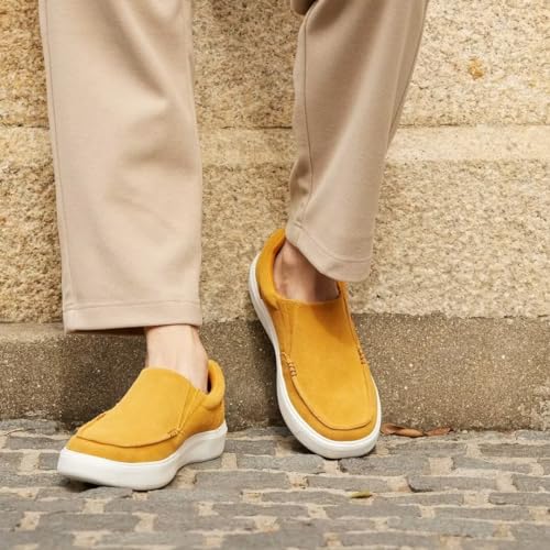 OrthoComfoot Men's Orthopedic Slip-On Shoes, Light-Weight Arch Support Walking Loafers with Anti Slip Sole, Comfortable Casual Slip-On Shoes for Foot and Heel Pain Relief