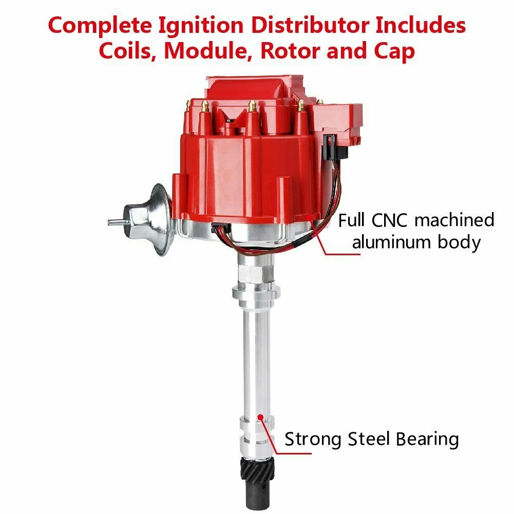 HEI Racing Distributor w/ Coil For Chevy V8 Small Big Block SBC BBC 305 350 454