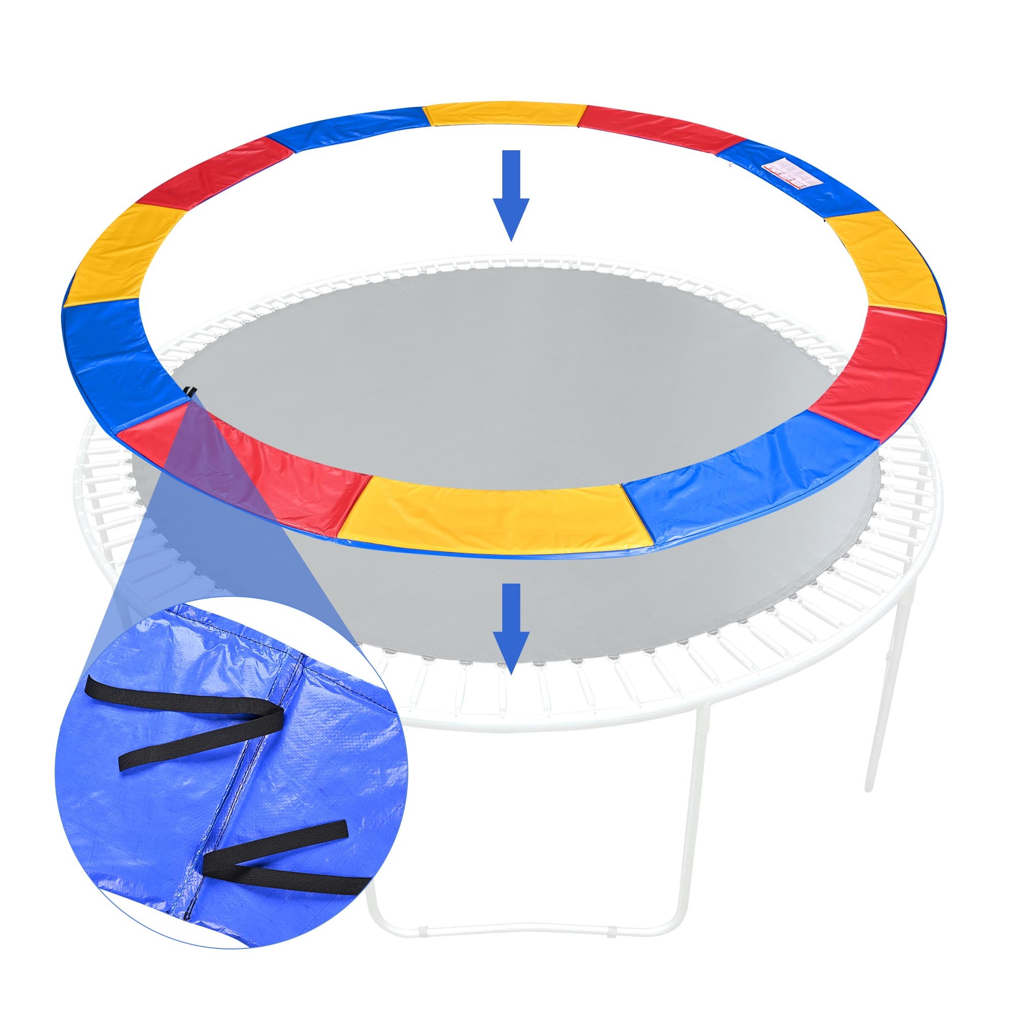 Replacement Trampoline Safety Pad - Spring Cover Fits All 【12FT】 Frames - Comfortable, Durable and Water-Resistant