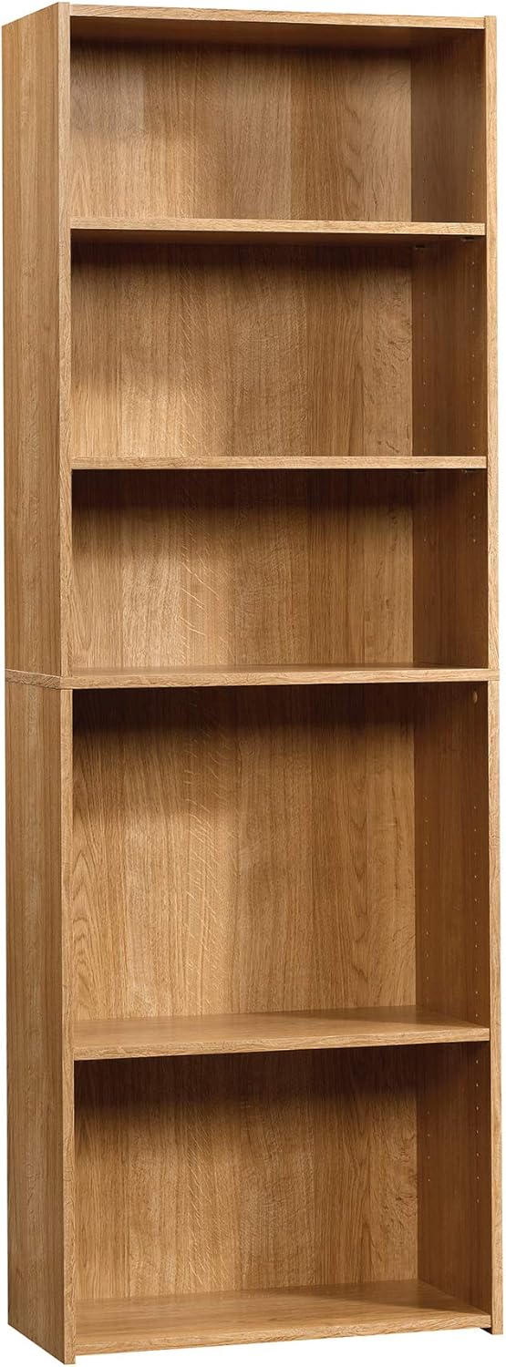 Sauder Storage Solutions Bundle - Pantry Cabinet + 5 Shelf Bookcase, Highland Oak Finish