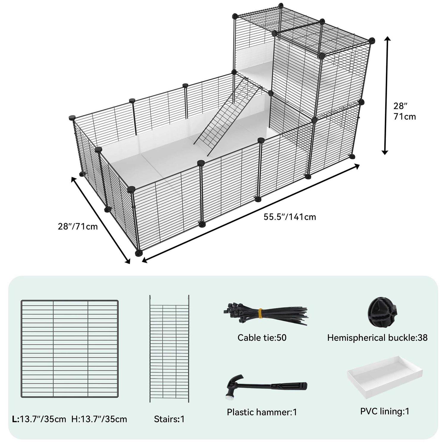 YITAHOME Guinea Pig Cage, Indoor C&amp;C Small Animal Cage with Waterproof Plastic Liner Playpen for Bunny, Chinchilla and Hamster - Pet Supplies online store