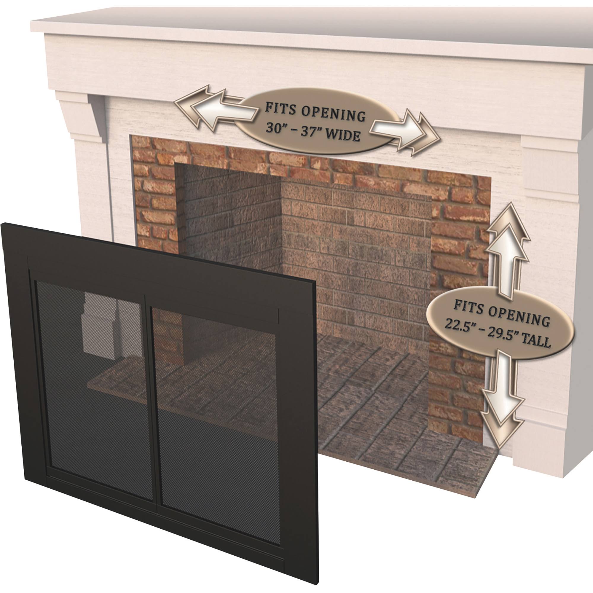 Pleasant Hearth Edinburg Small Glass Fireplace Doors