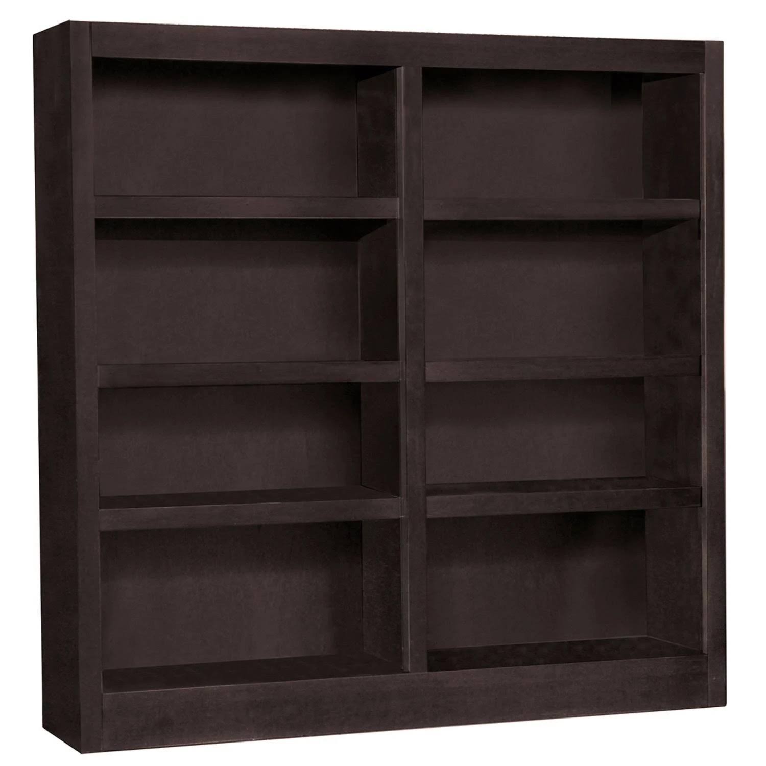 Concepts in Wood Double Wide Bookcase 8 Shelves Espresso