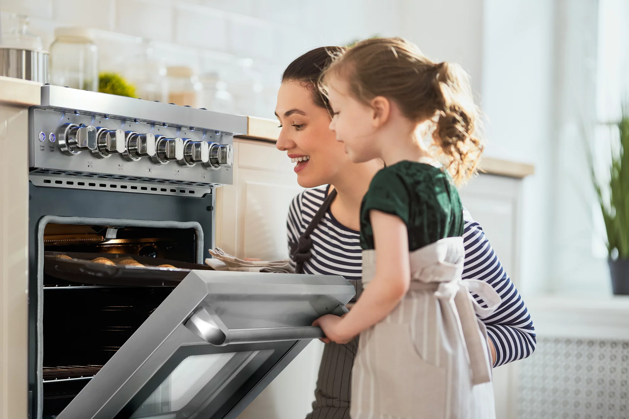 Cosmo 2 Piece Kitchen Appliance Package with 30" Free Standing Gas Range Kitchen Stove & French Door Refrigerator Kitchen Appliance Bundles