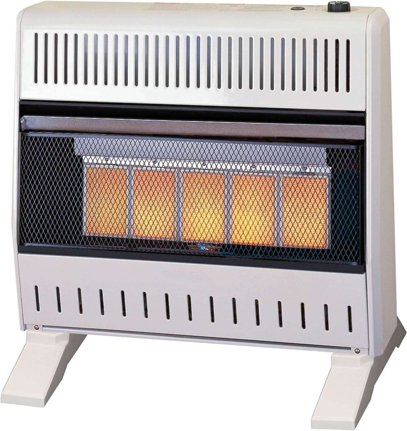 ProCom MN300TPA-B Ventless Natural Gas Infrared Space Heater with Thermostat Control for Home and Office Use, 30000 BTU, Heats Up to 1400 Sq. Ft., Includes Wall Mount and Base Feet, White