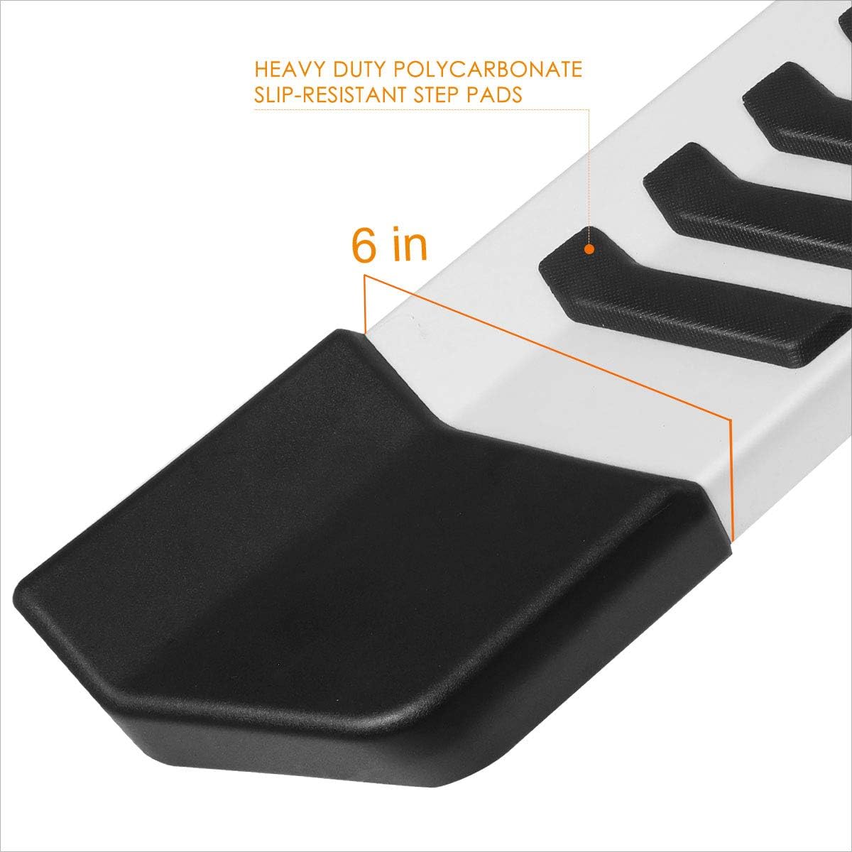 6 Inch Alulminum Running Boards/Side Steps/Nerf Bars Compatible with 04-14 Ford F150 Crew Cab