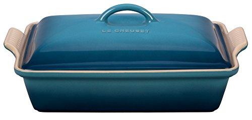 Le Creuset Stoneware Heritage Covered Rectangular Casserole, 4 qt. (12" x 9"), Oyster